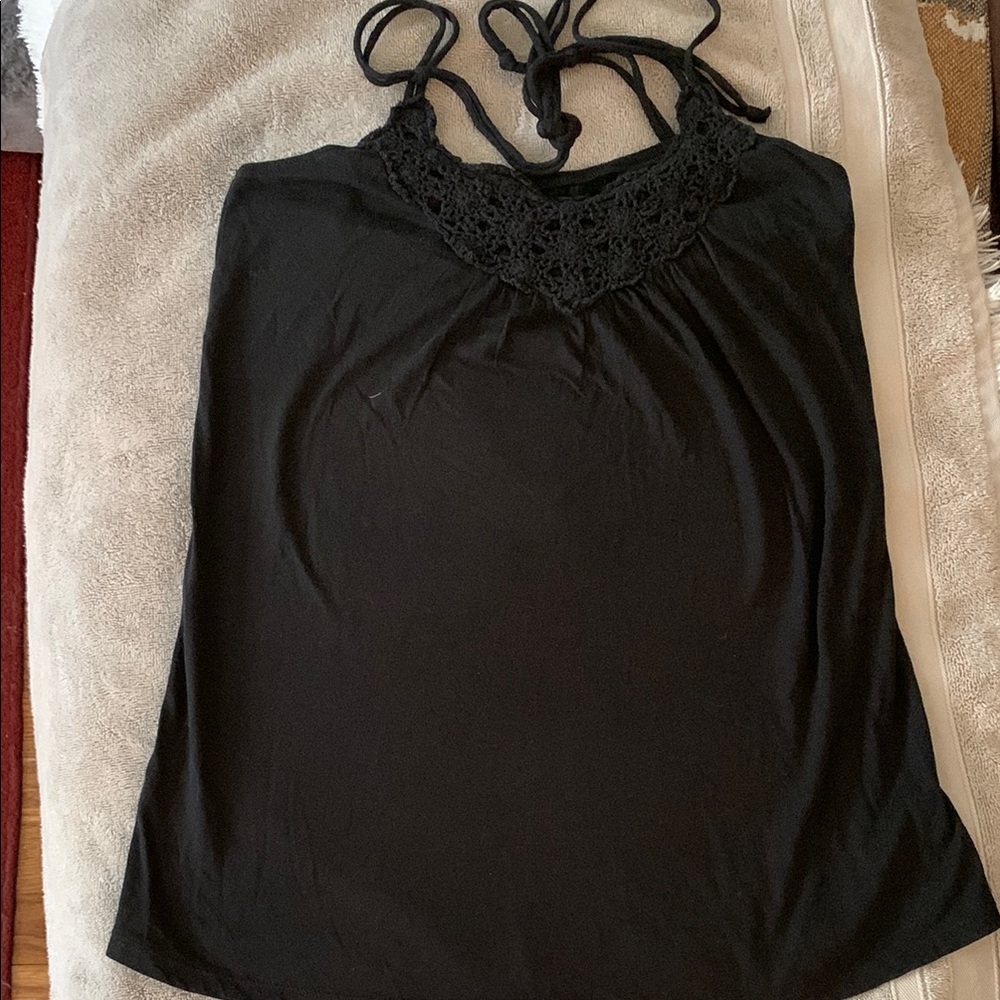 Old Navy Black Sleeveless Tie Front Camisole